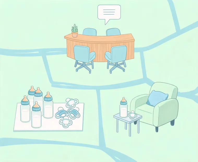 Medela care center map and nursery product consultation desk
